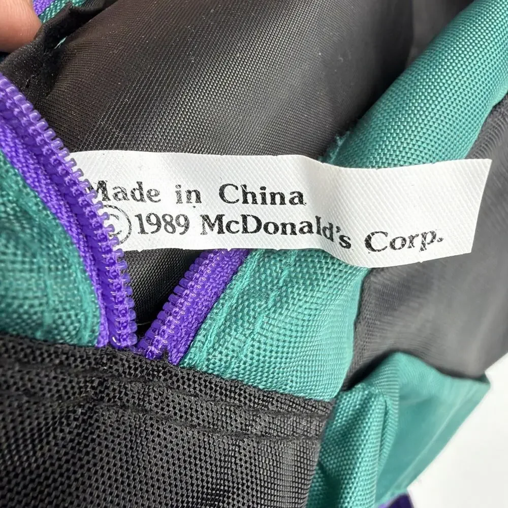 Vintage 1989 Mcdonald's Fast Food Kids Book Bag Backpack 16